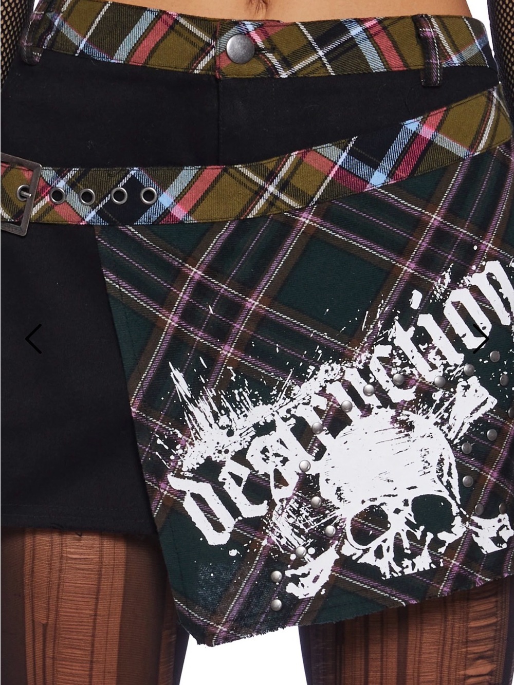 Dolls Kill Current Mood Plaid Mini Skirt